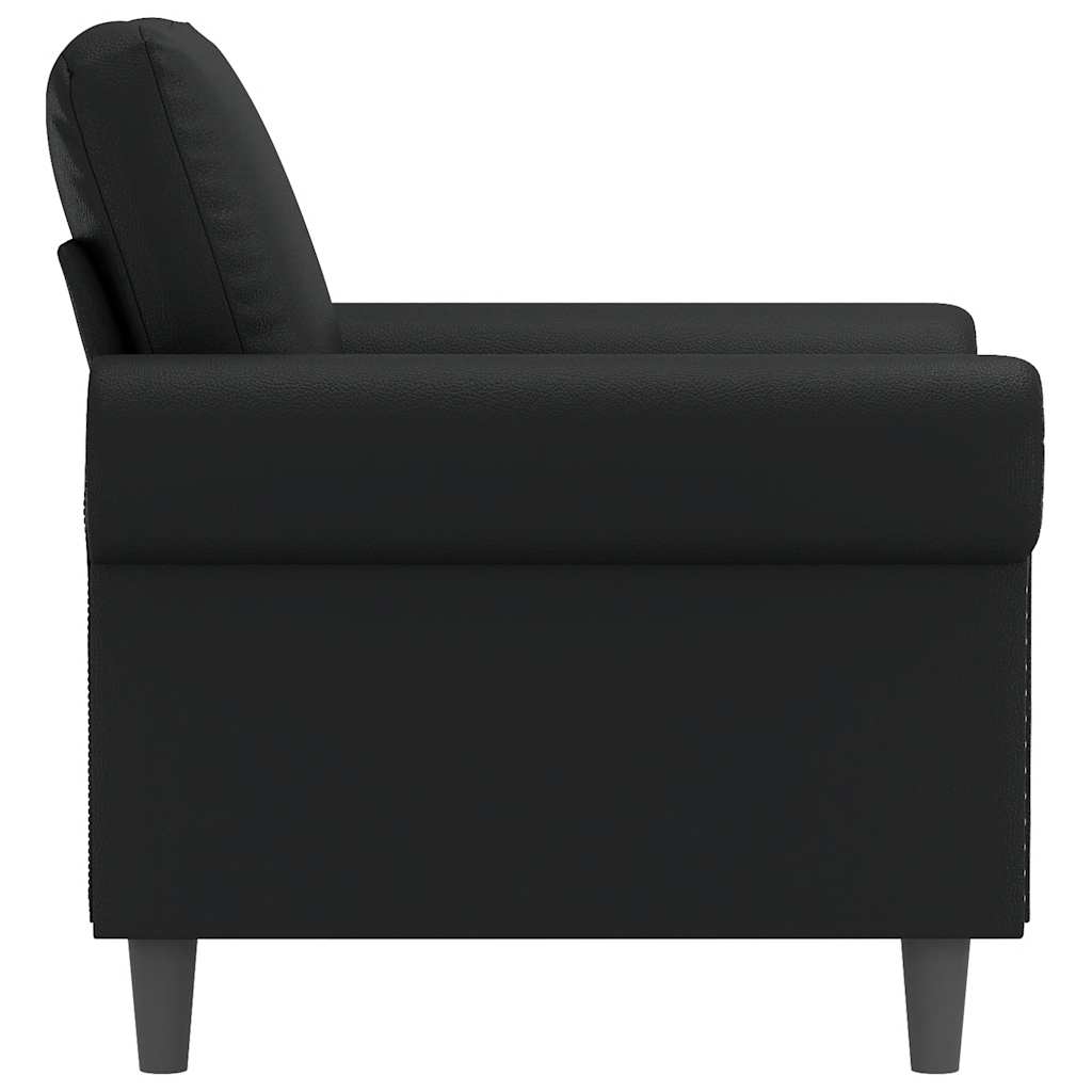 vidaXL Fotel, czarny, 60 cm, obity sztuczną skórą