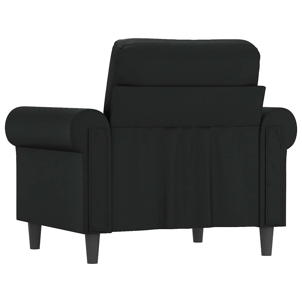 vidaXL Fotel, czarny, 60 cm, obity sztuczną skórą