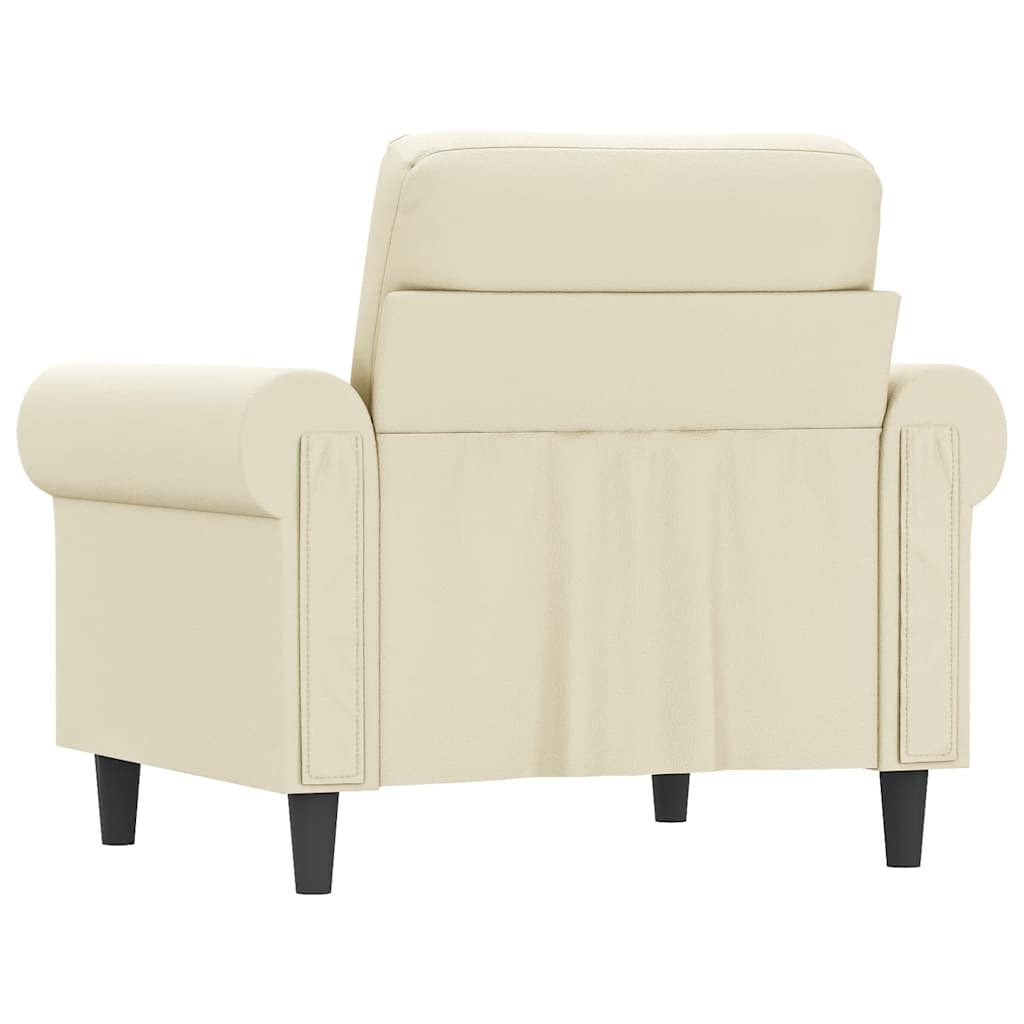 vidaXL Fotel, kremowy, 60 cm, obity sztuczną skórą