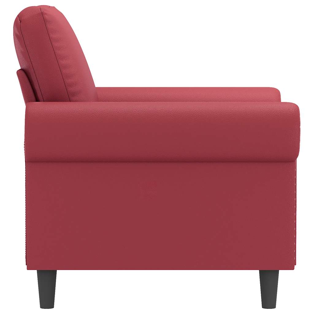 vidaXL Fotel, winna czerwień, 60 cm, obity sztuczną skórą