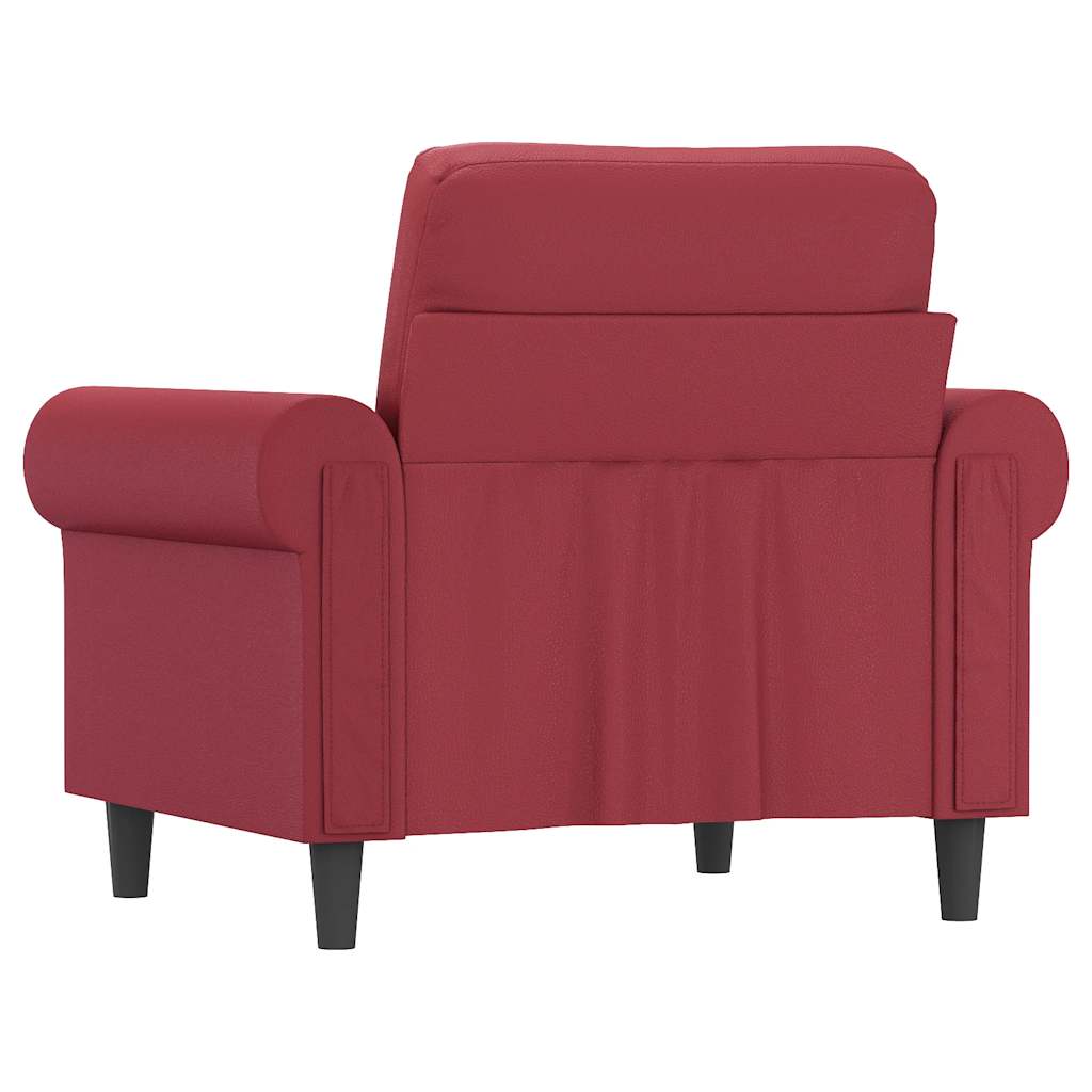 vidaXL Fotel, winna czerwień, 60 cm, obity sztuczną skórą