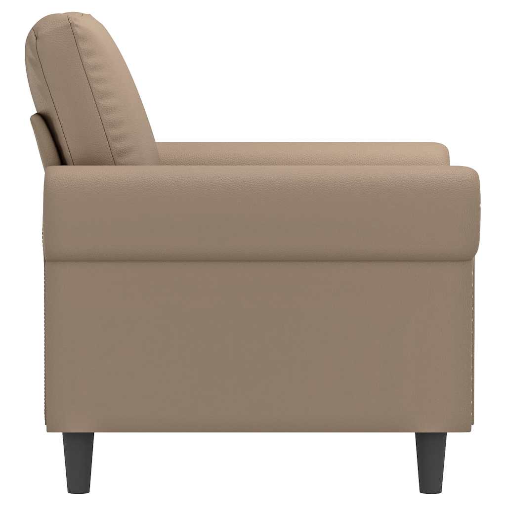 vidaXL Fotel, kolor cappuccino, 60 cm, obity sztuczną skórą