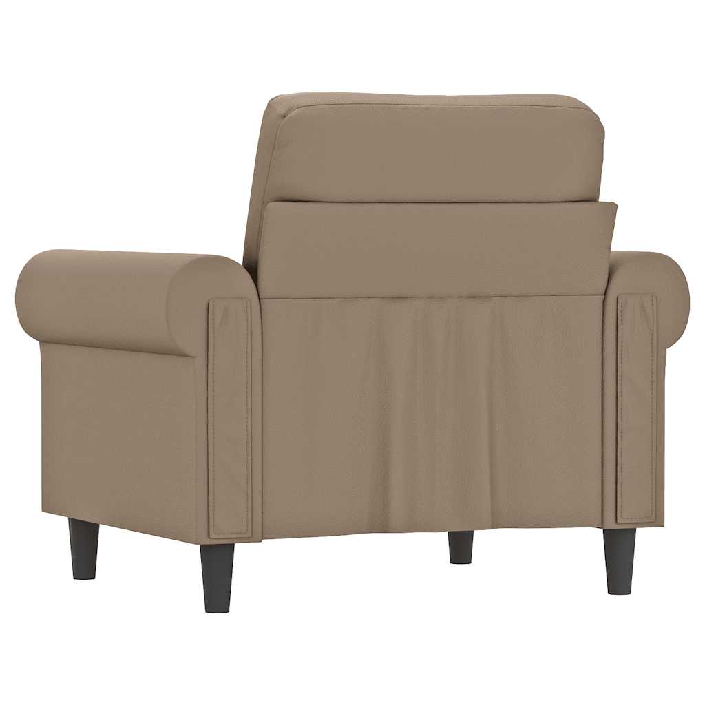 vidaXL Fotel, kolor cappuccino, 60 cm, obity sztuczną skórą
