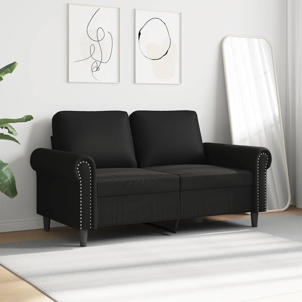 vidaXL 2-osobowa sofa, czarna, 120 cm, sztuczna skóra