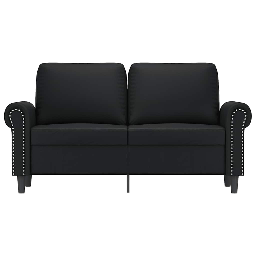vidaXL 2-osobowa sofa, czarna, 120 cm, sztuczna skóra