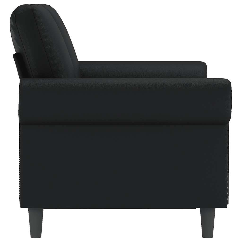 vidaXL 2-osobowa sofa, czarna, 120 cm, sztuczna skóra