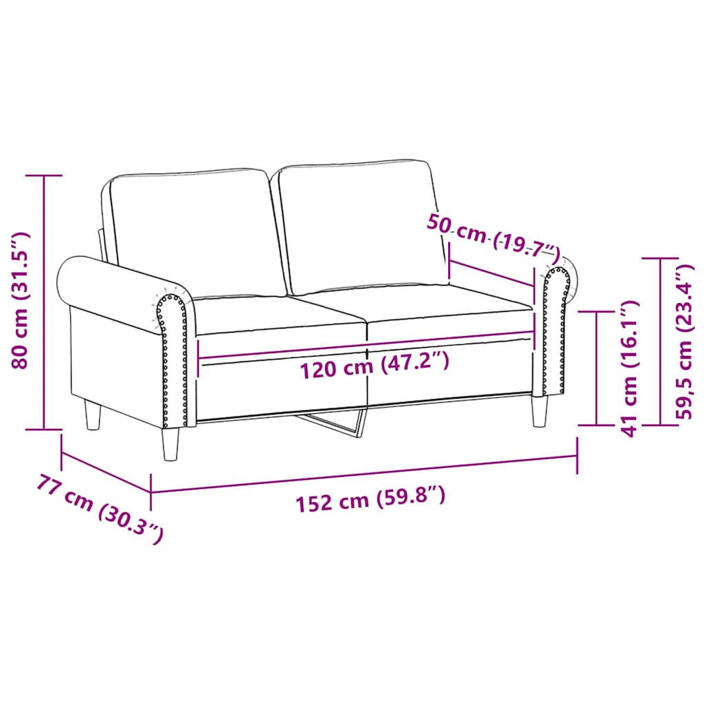 vidaXL 2-osobowa sofa, czarna, 120 cm, sztuczna skóra