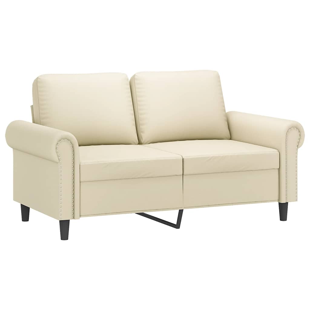 vidaXL 2-osobowa sofa, kremowy, 120 cm, sztuczna skóra