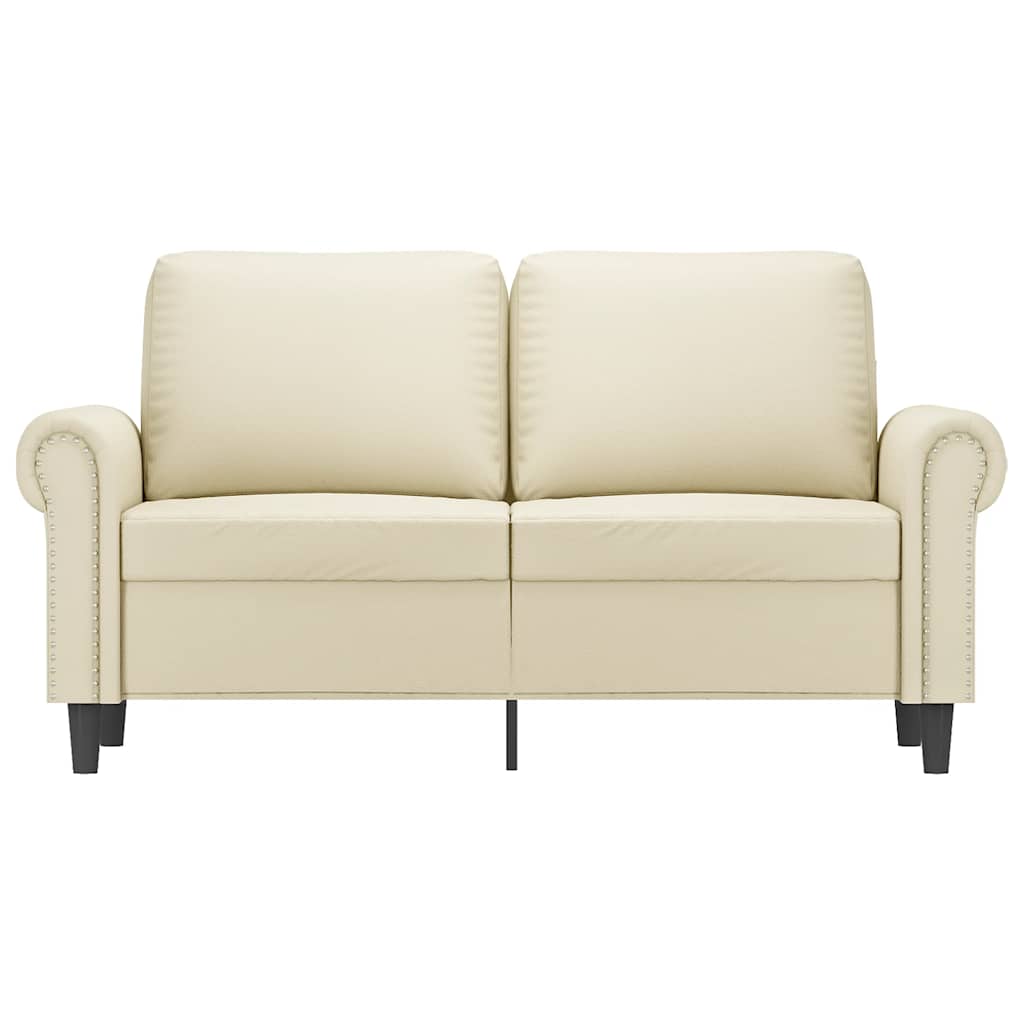 vidaXL 2-osobowa sofa, kremowy, 120 cm, sztuczna skóra