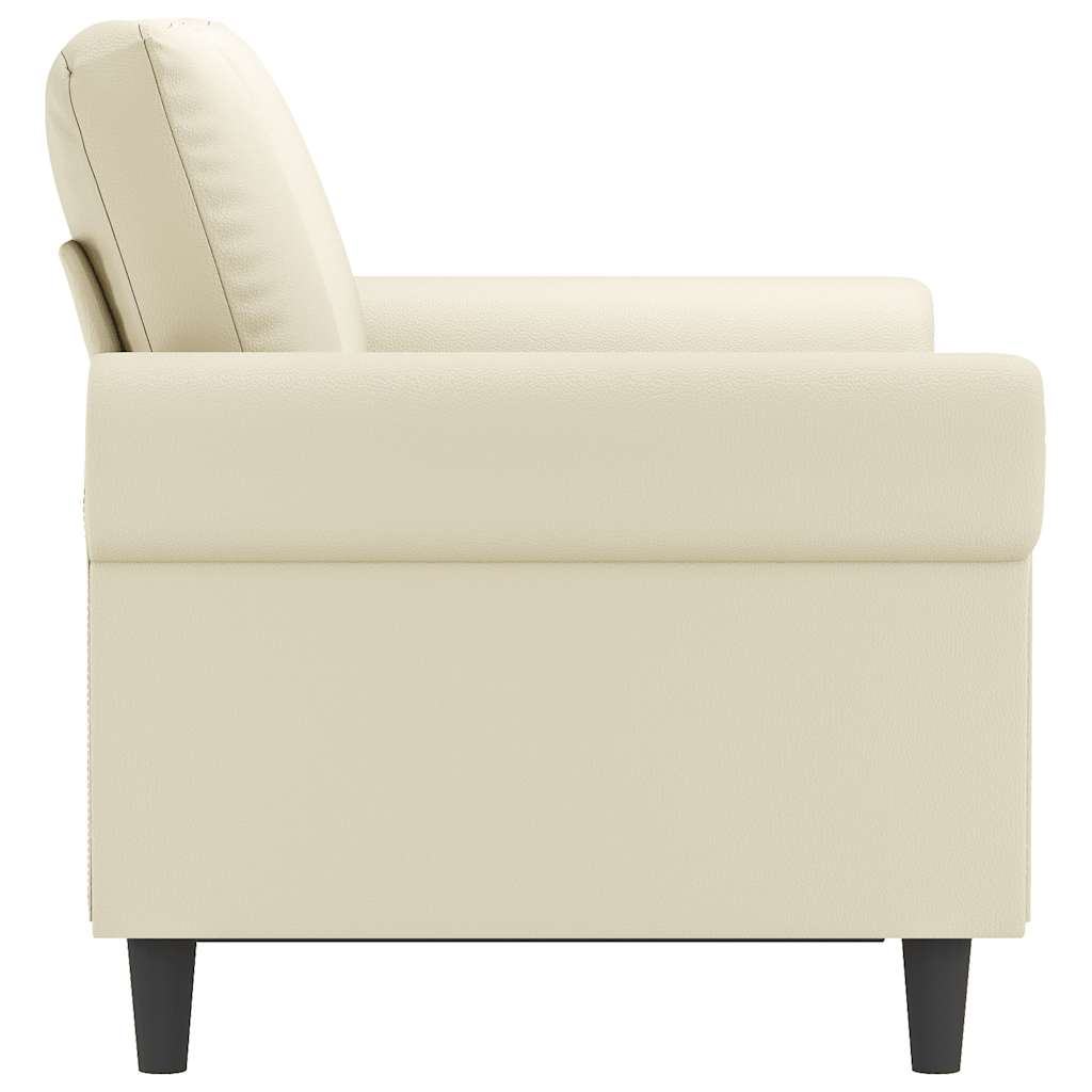 vidaXL 2-osobowa sofa, kremowy, 120 cm, sztuczna skóra