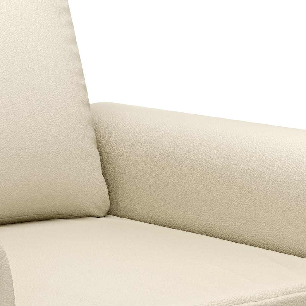 vidaXL 2-osobowa sofa, kremowy, 120 cm, sztuczna skóra