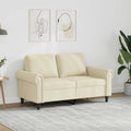 vidaXL 2-osobowa sofa, kremowy, 120 cm, sztuczna skóra