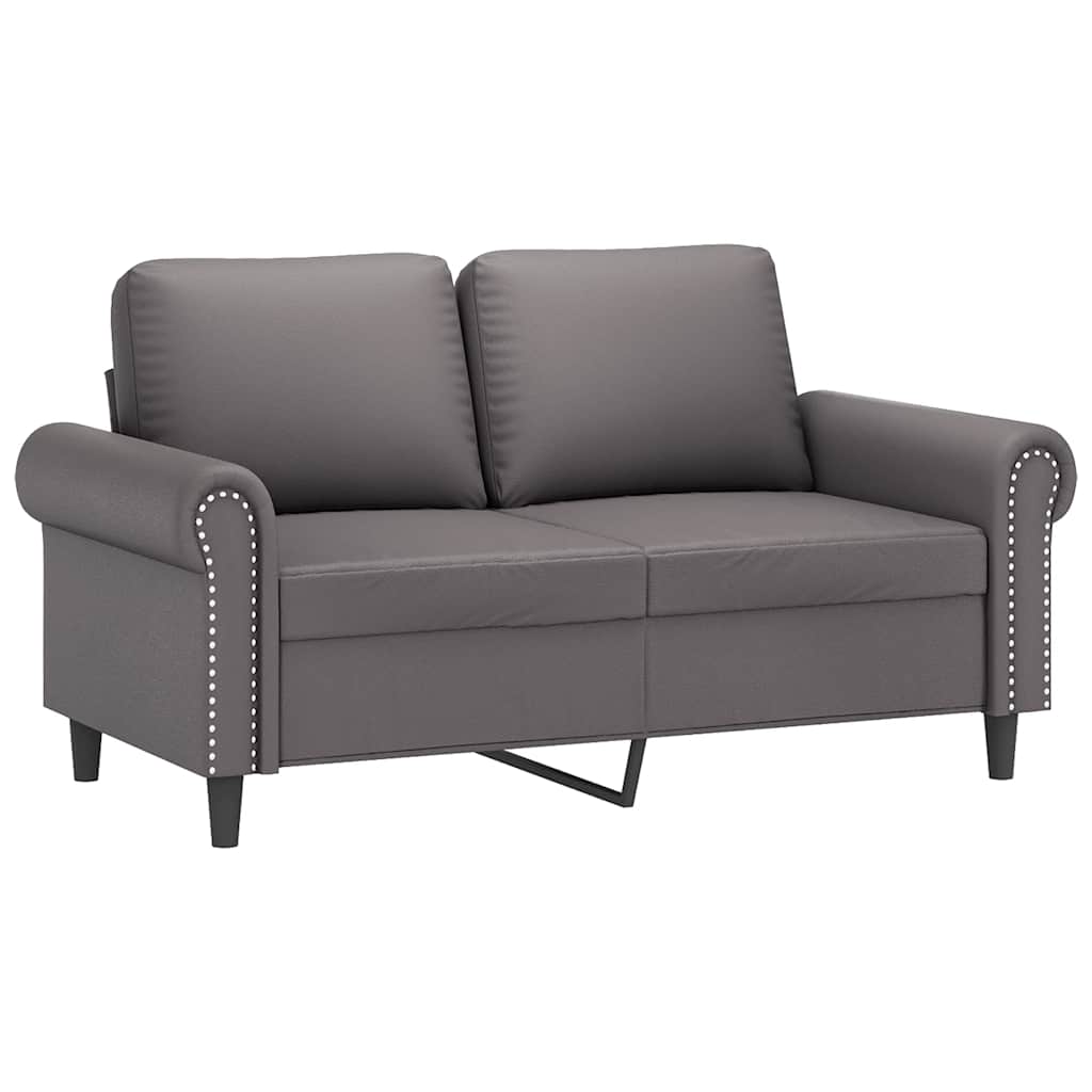 vidaXL 2-osobowa sofa, szary, 120 cm, sztuczna skóra