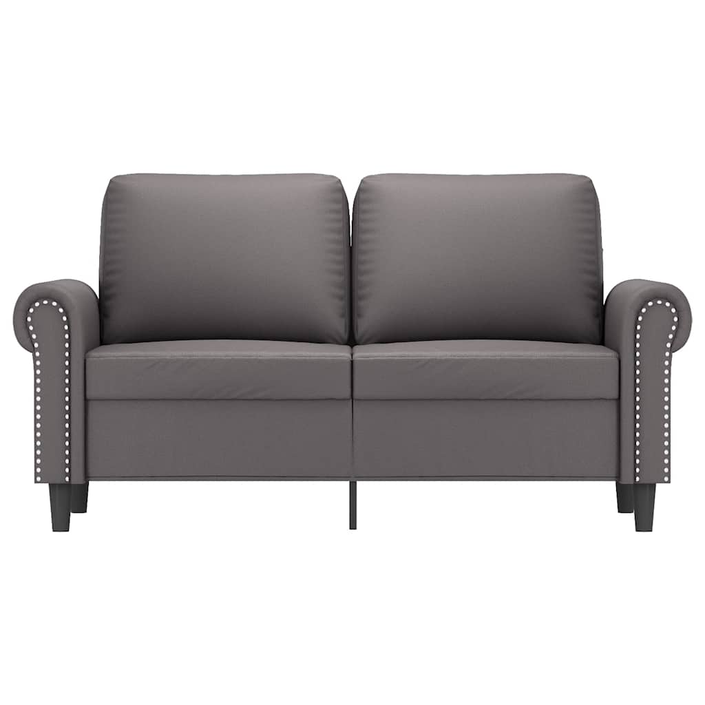 vidaXL 2-osobowa sofa, szary, 120 cm, sztuczna skóra