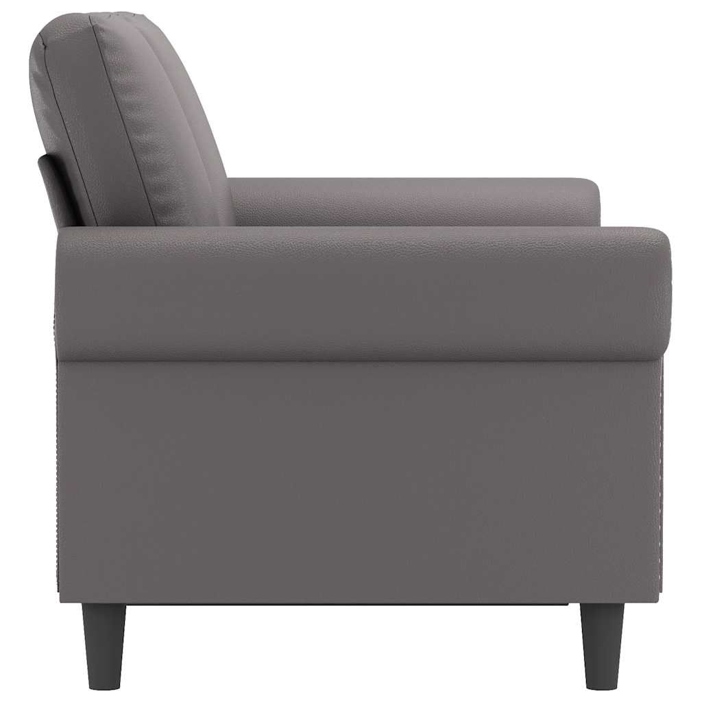 vidaXL 2-osobowa sofa, szary, 120 cm, sztuczna skóra