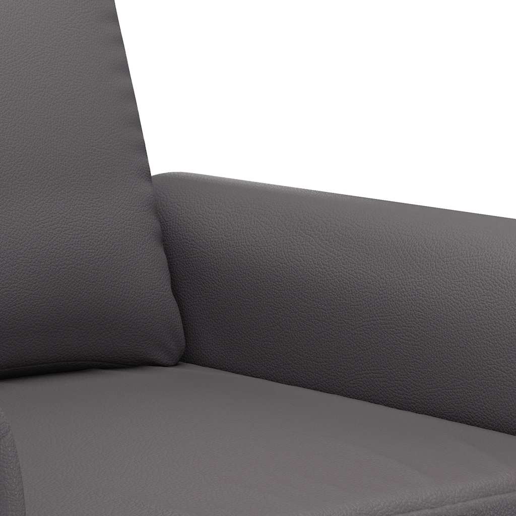 vidaXL 2-osobowa sofa, szary, 120 cm, sztuczna skóra