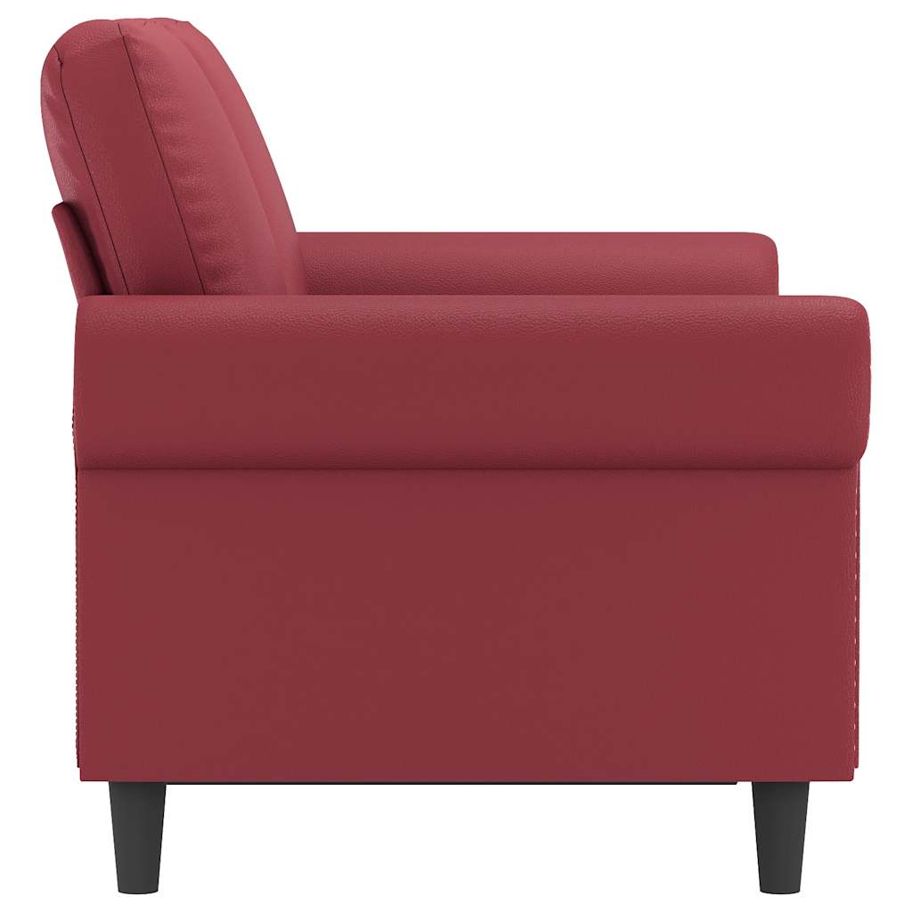vidaXL 2-osobowa sofa, winna czerwień, 120 cm, sztuczna skóra