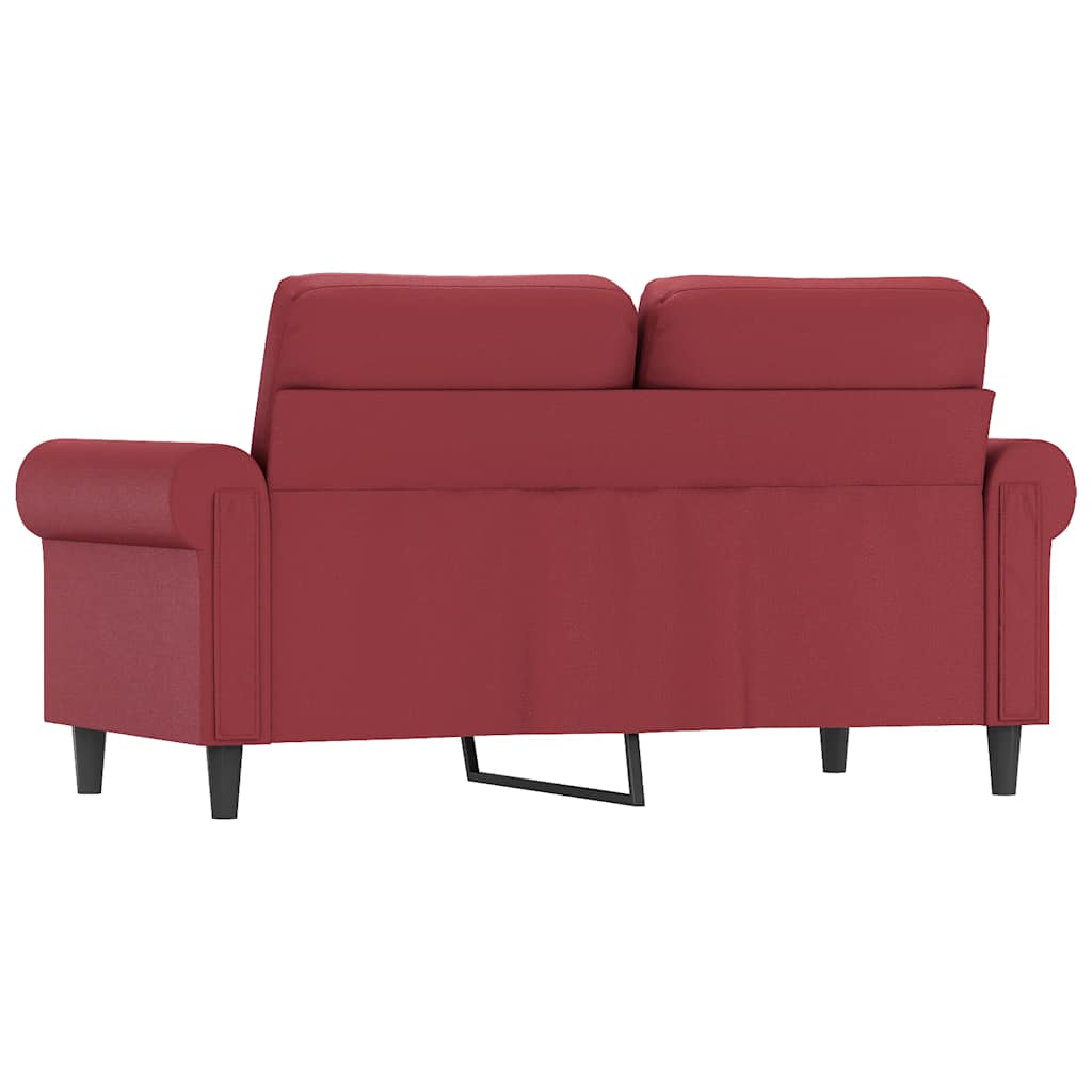vidaXL 2-osobowa sofa, winna czerwień, 120 cm, sztuczna skóra
