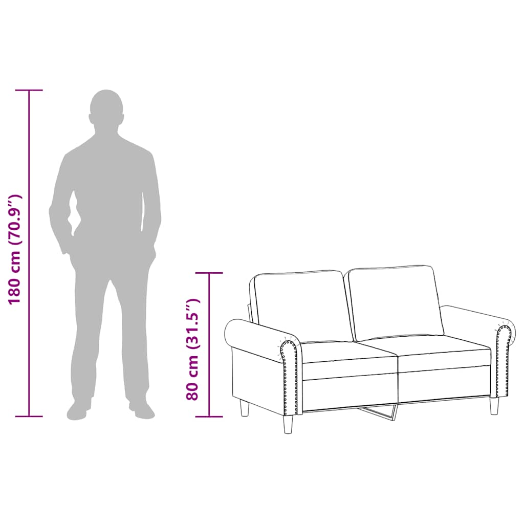 vidaXL 2-osobowa sofa, winna czerwień, 120 cm, sztuczna skóra