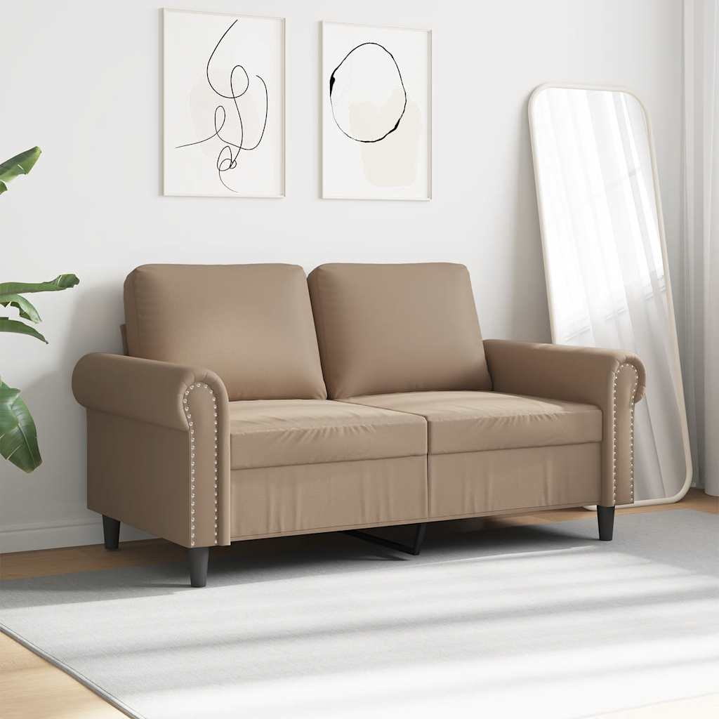 vidaXL 2-osobowa sofa, kolor cappuccino, 120 cm, sztuczna skóra