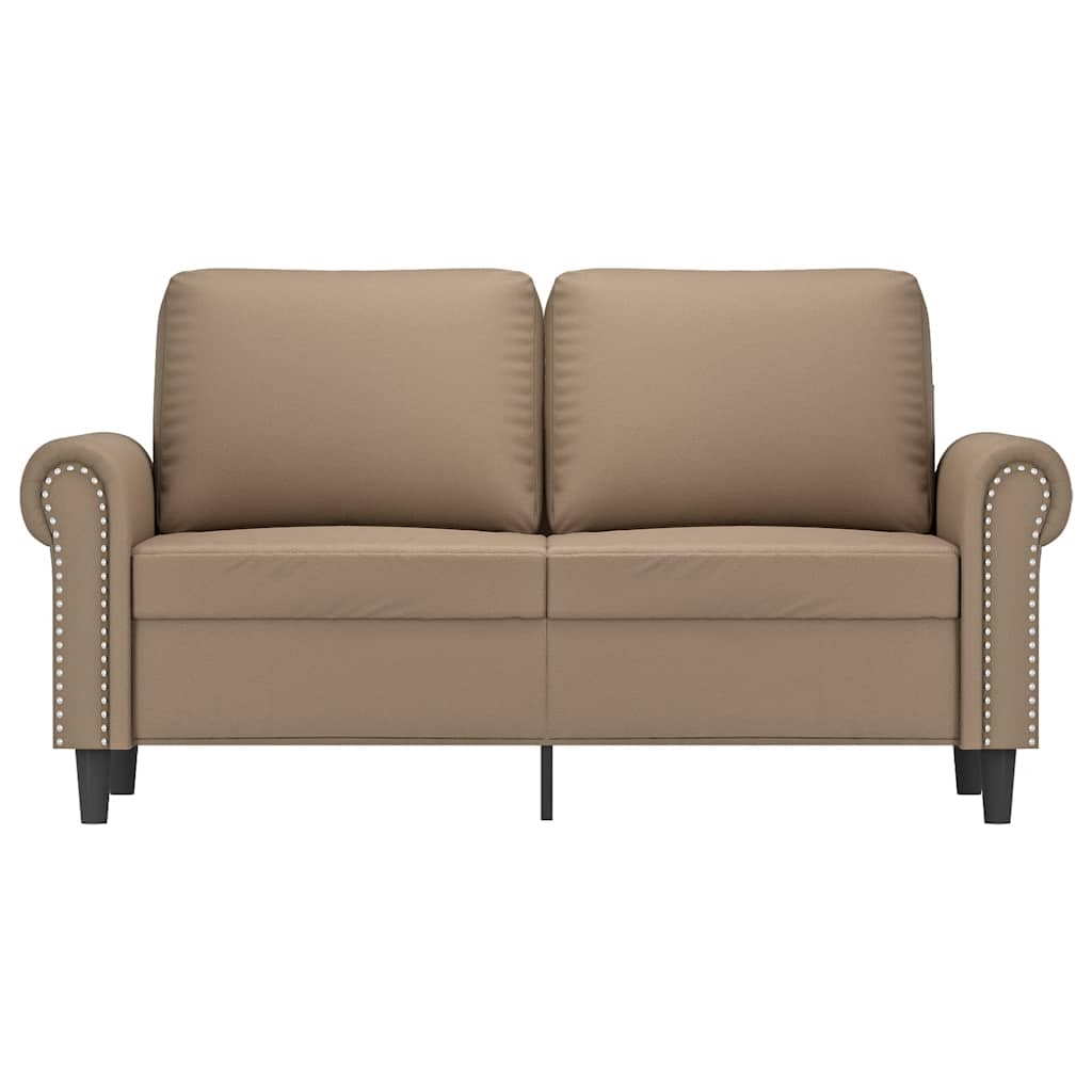 vidaXL 2-osobowa sofa, kolor cappuccino, 120 cm, sztuczna skóra