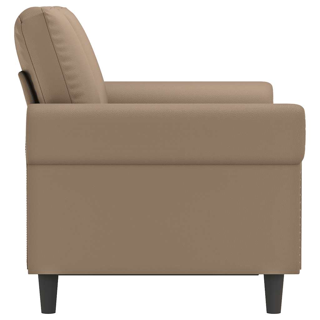 vidaXL 2-osobowa sofa, kolor cappuccino, 120 cm, sztuczna skóra