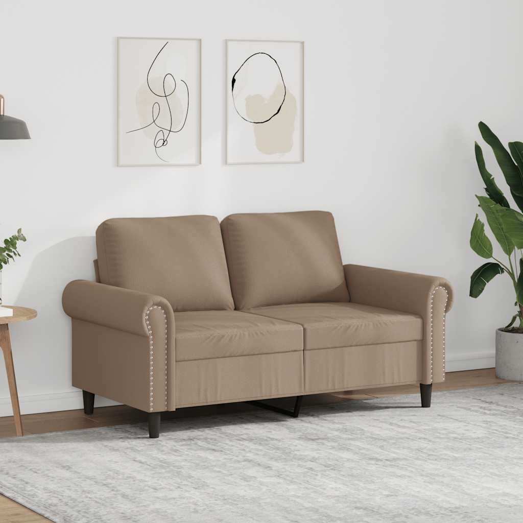 vidaXL 2-osobowa sofa, kolor cappuccino, 120 cm, sztuczna skóra
