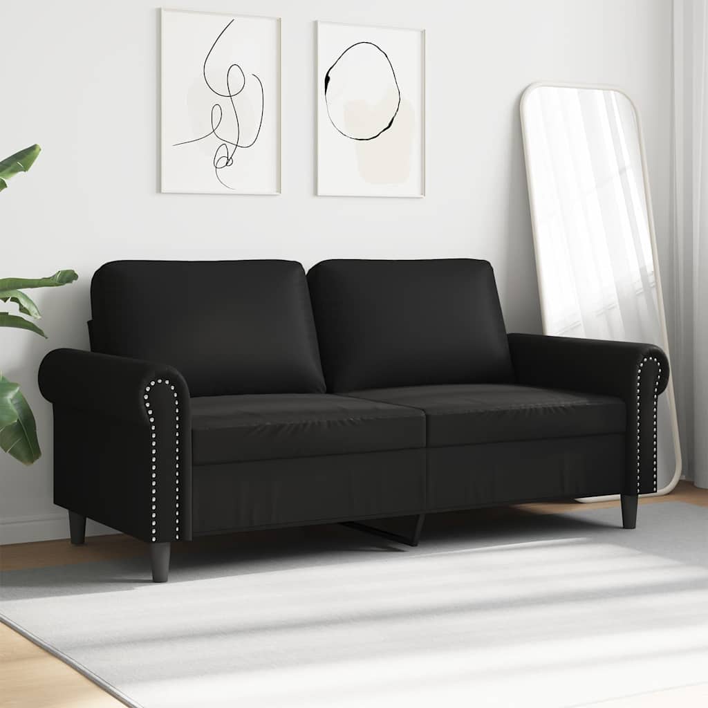 vidaXL 2-osobowa sofa, czarna, 140 cm, sztuczna skóra
