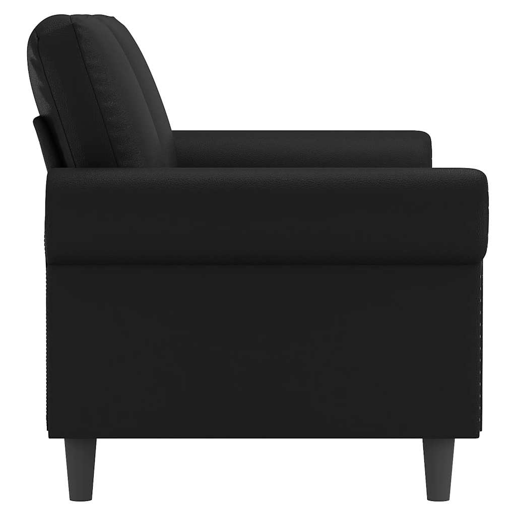vidaXL 2-osobowa sofa, czarna, 140 cm, sztuczna skóra