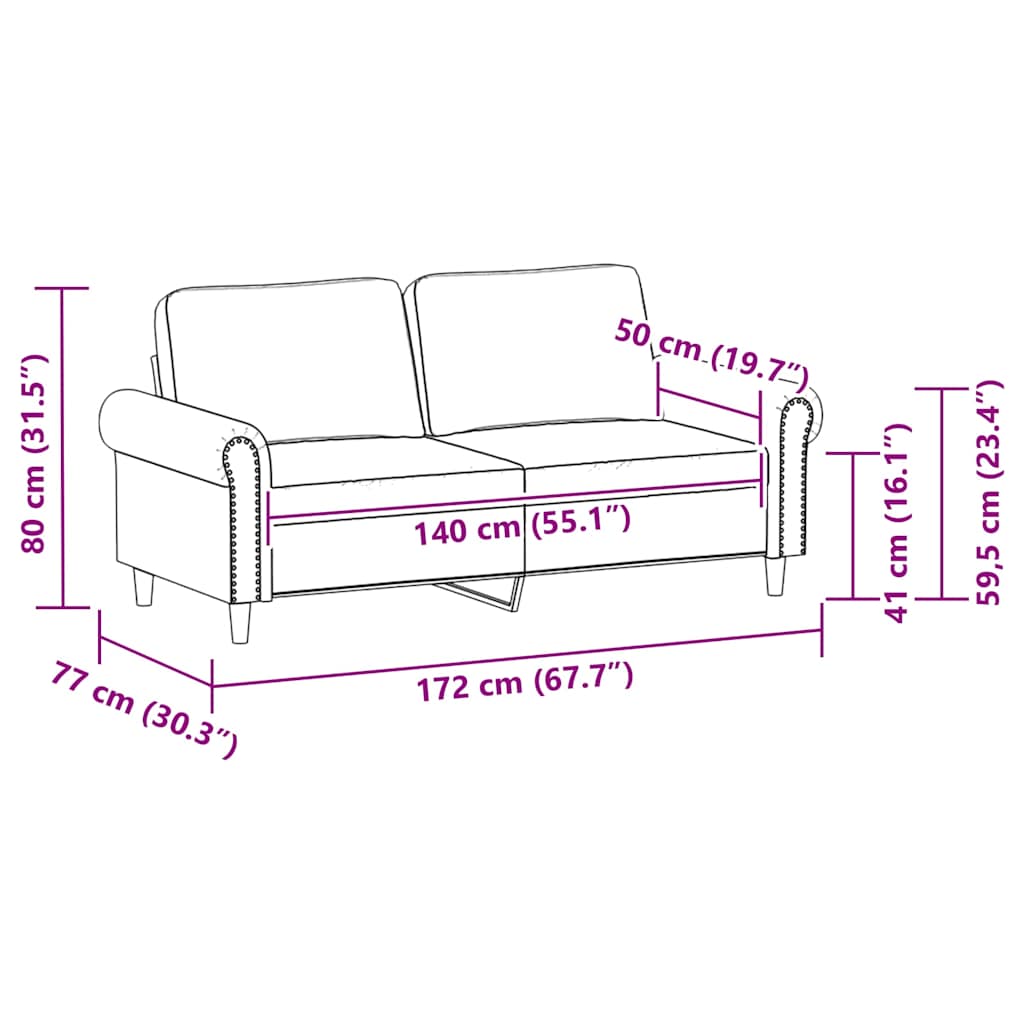 vidaXL 2-osobowa sofa, czarna, 140 cm, sztuczna skóra