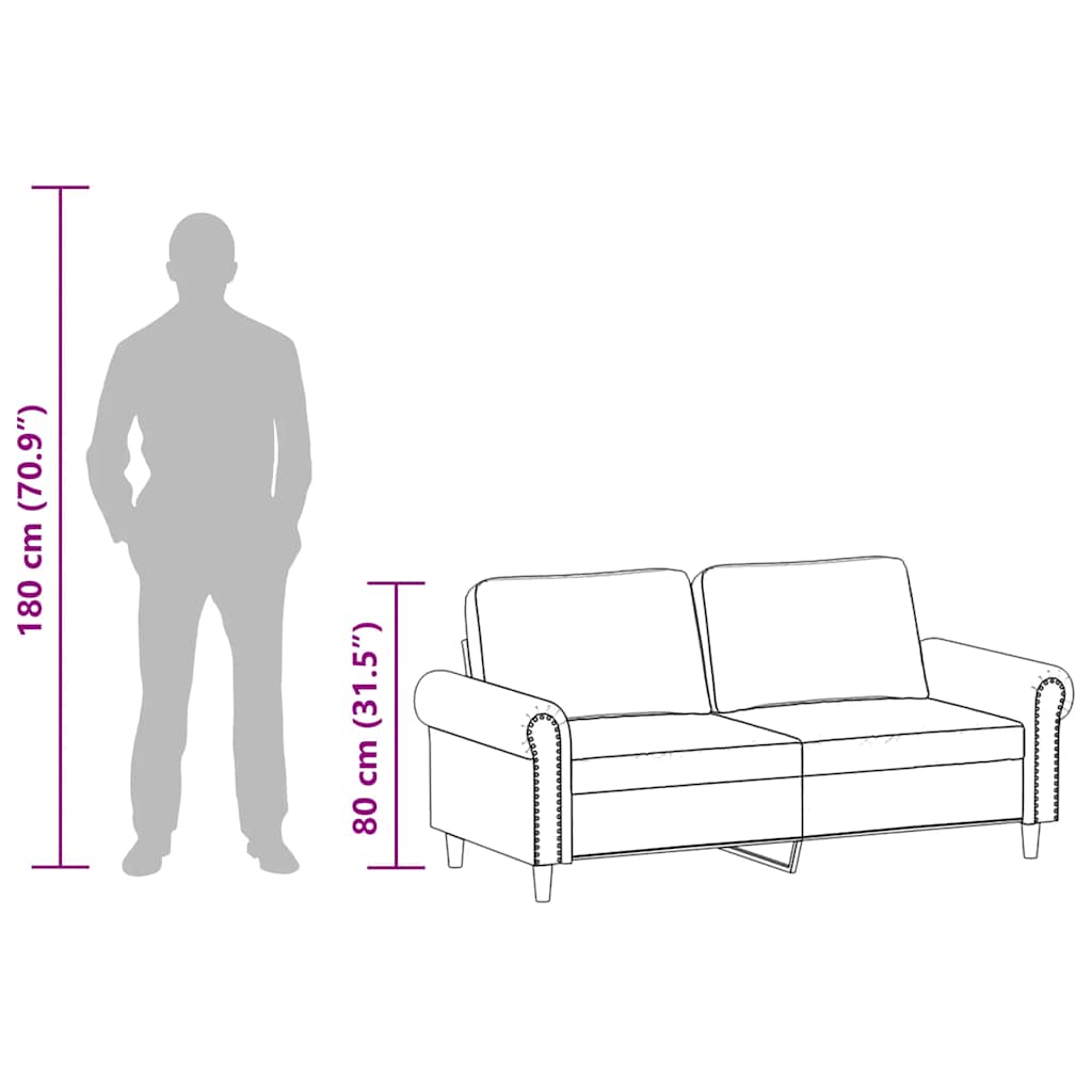 vidaXL 2-osobowa sofa, czarna, 140 cm, sztuczna skóra