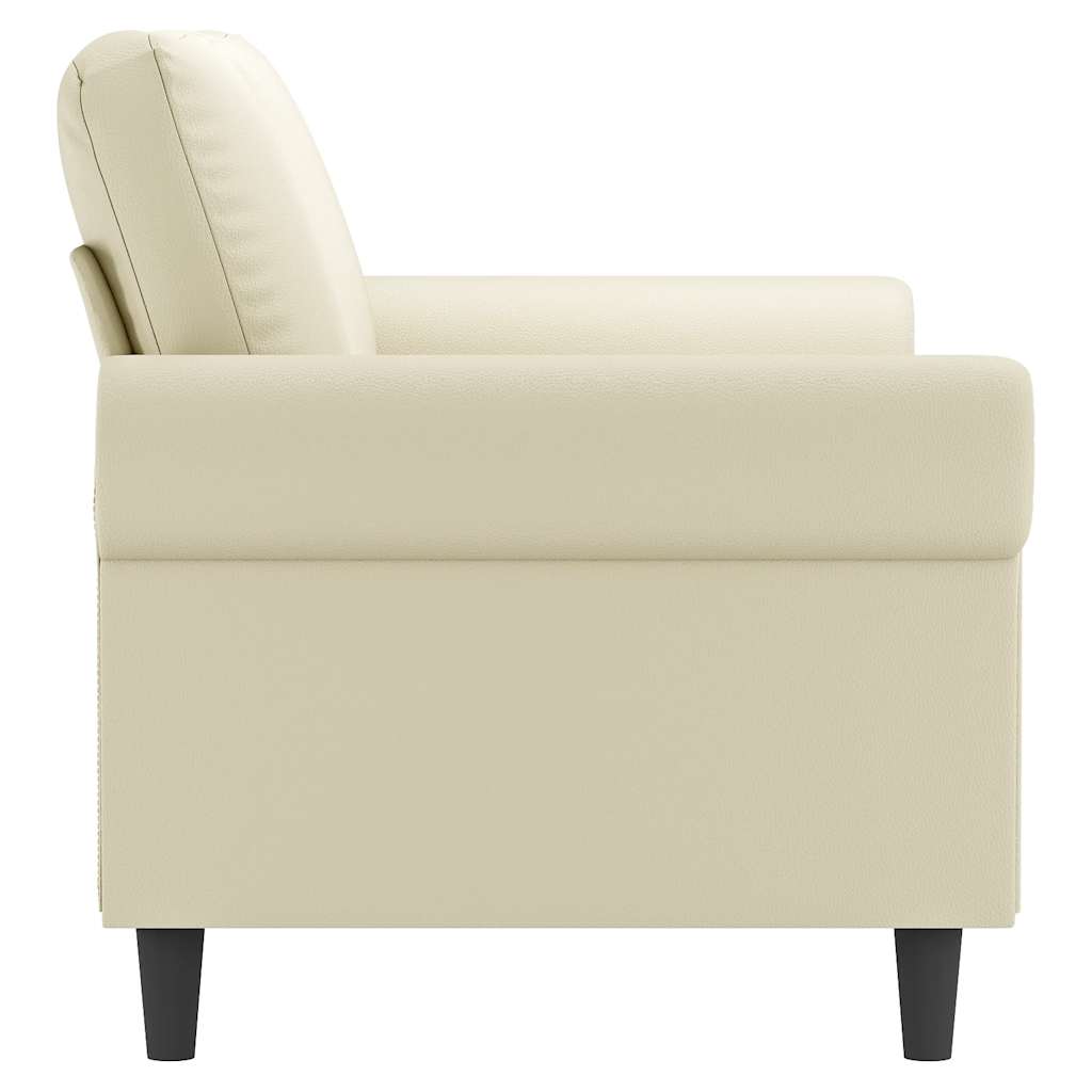 vidaXL 2-osobowa sofa, kremowy, 140 cm, sztuczna skóra