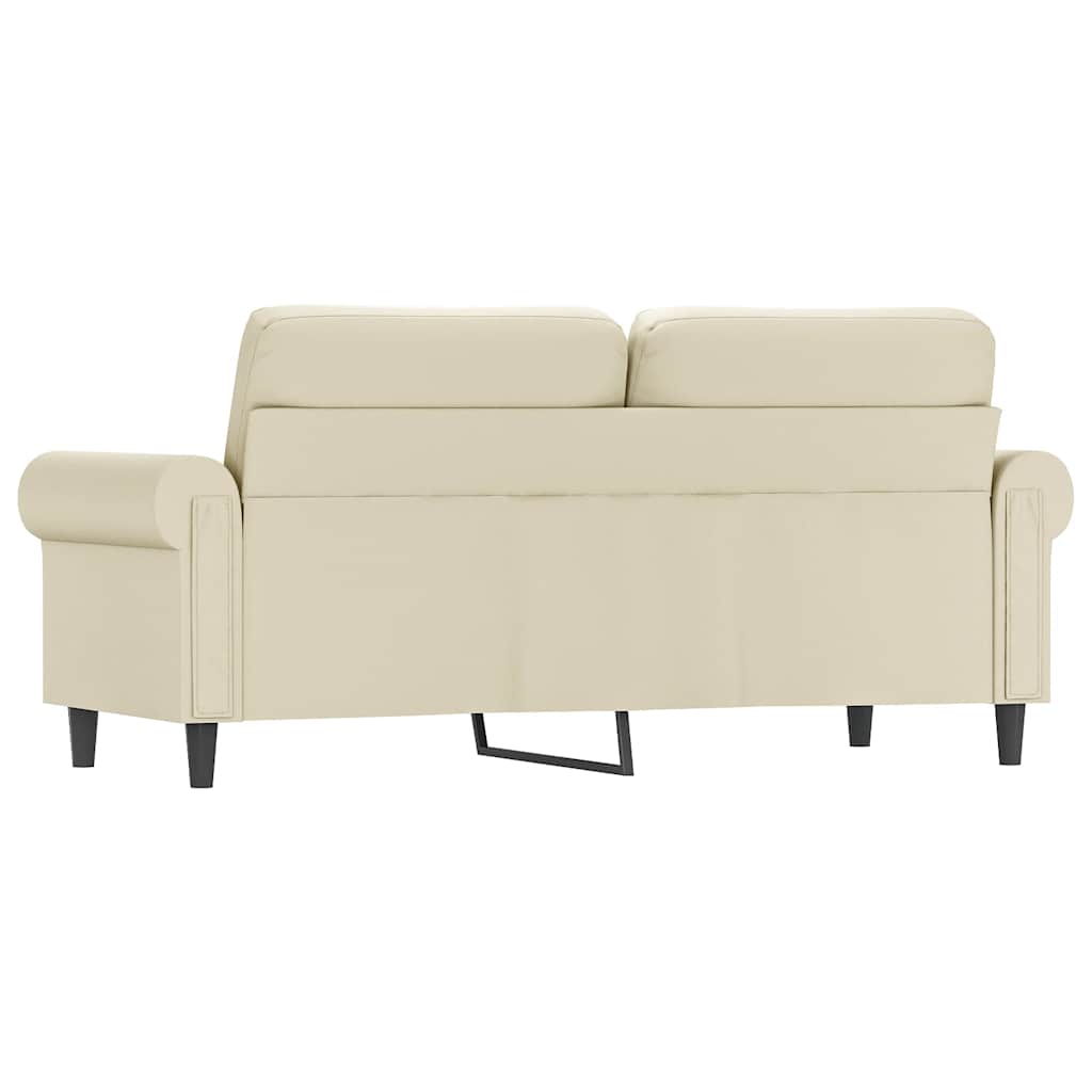 vidaXL 2-osobowa sofa, kremowy, 140 cm, sztuczna skóra