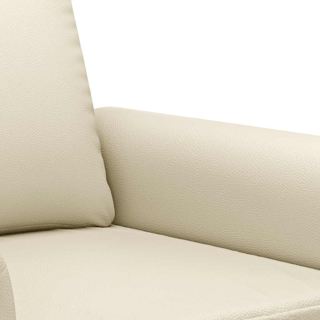 vidaXL 2-osobowa sofa, kremowy, 140 cm, sztuczna skóra