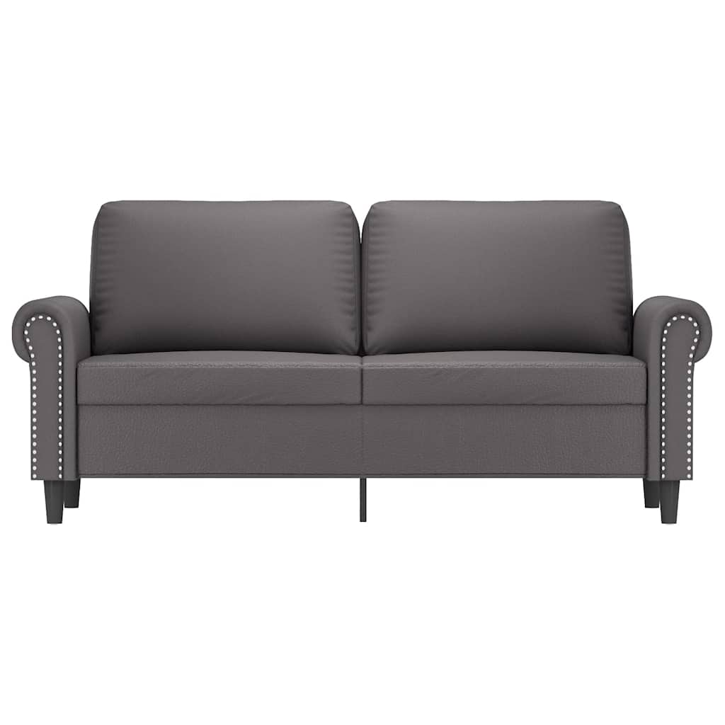 vidaXL 2-osobowa sofa, szary, 140 cm, sztuczna skóra