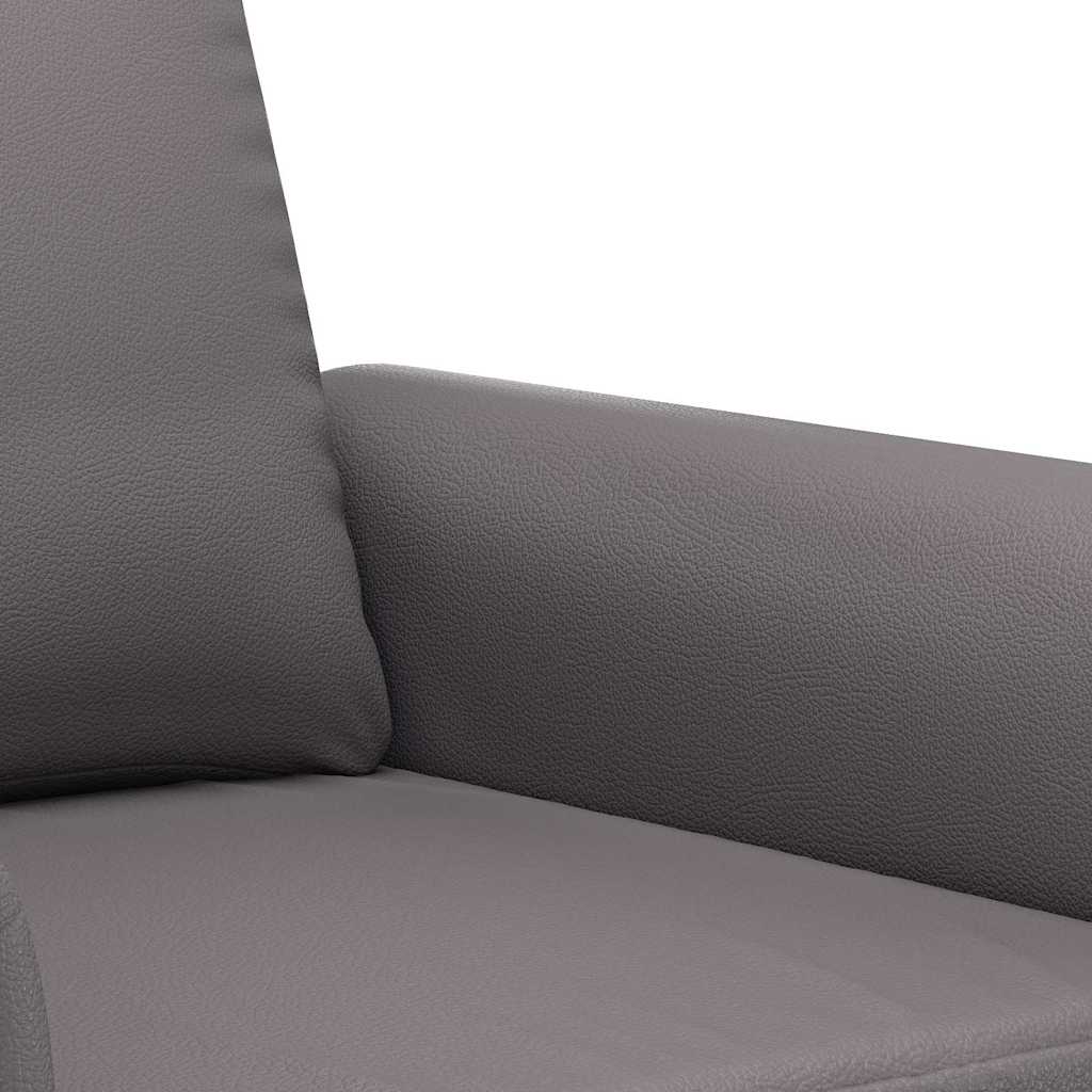 vidaXL 2-osobowa sofa, szary, 140 cm, sztuczna skóra