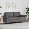 vidaXL 2-osobowa sofa, szary, 140 cm, sztuczna skóra