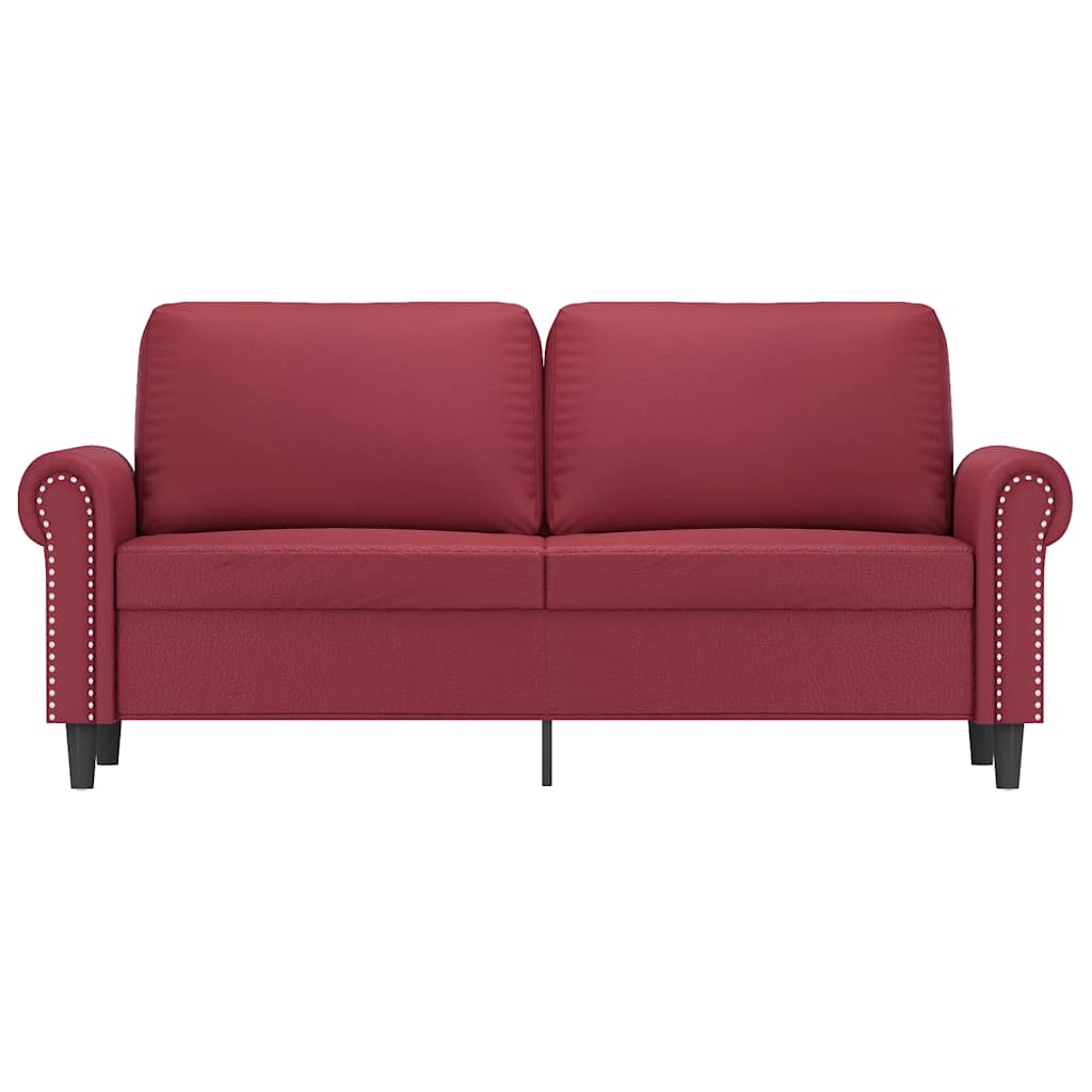 vidaXL 2-osobowa sofa, winna czerwień, 140 cm, sztuczna skóra