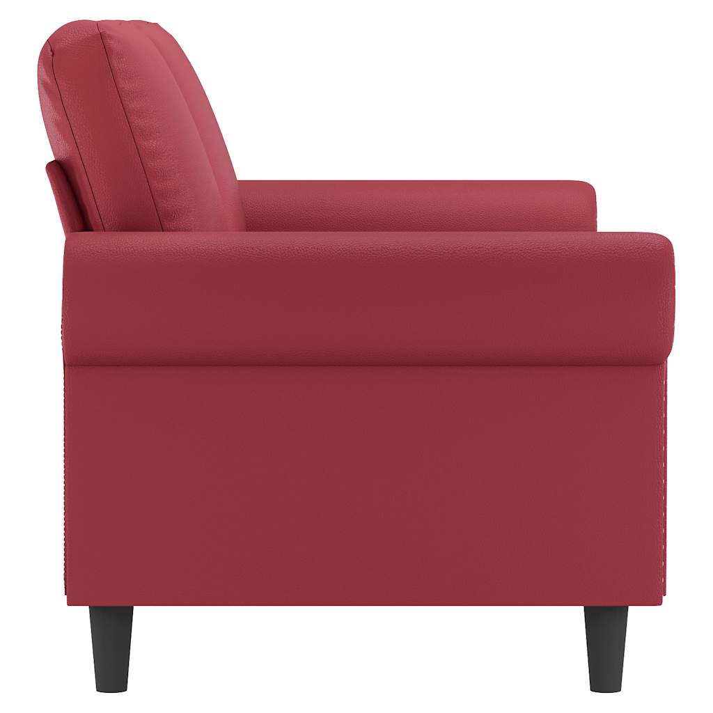 vidaXL 2-osobowa sofa, winna czerwień, 140 cm, sztuczna skóra