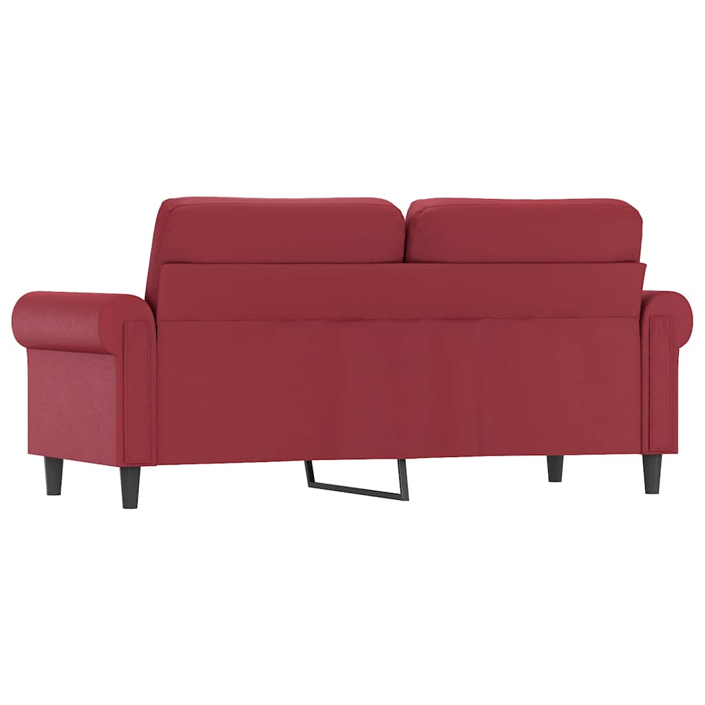 vidaXL 2-osobowa sofa, winna czerwień, 140 cm, sztuczna skóra