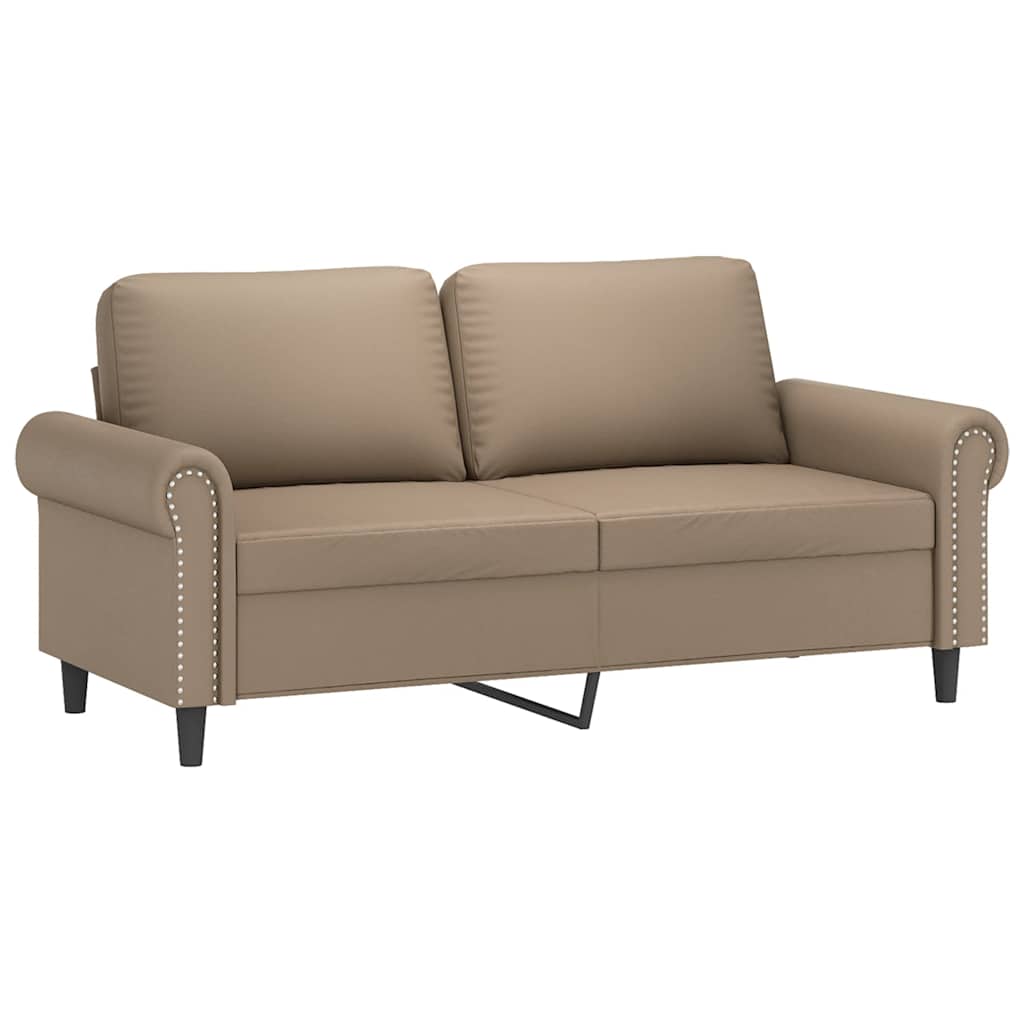vidaXL 2-osobowa sofa, kolor cappuccino, 140 cm, sztuczna skóra