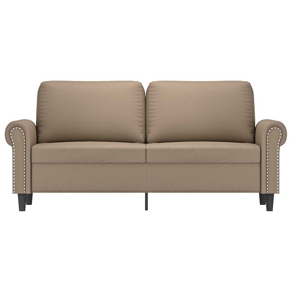 vidaXL 2-osobowa sofa, kolor cappuccino, 140 cm, sztuczna skóra