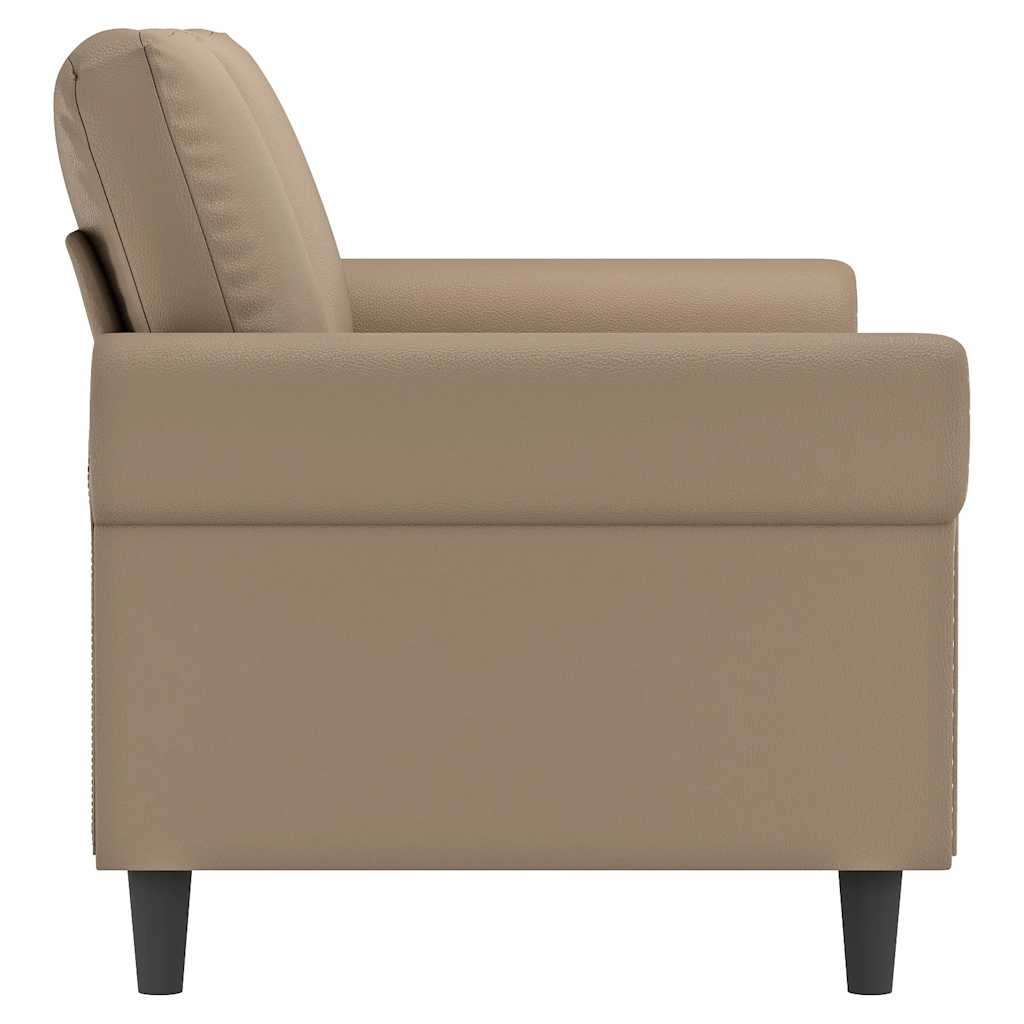 vidaXL 2-osobowa sofa, kolor cappuccino, 140 cm, sztuczna skóra