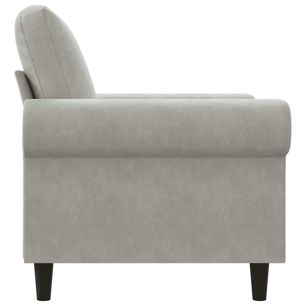 vidaXL Fotel, jasnoszary, 60 cm, obity aksamitem