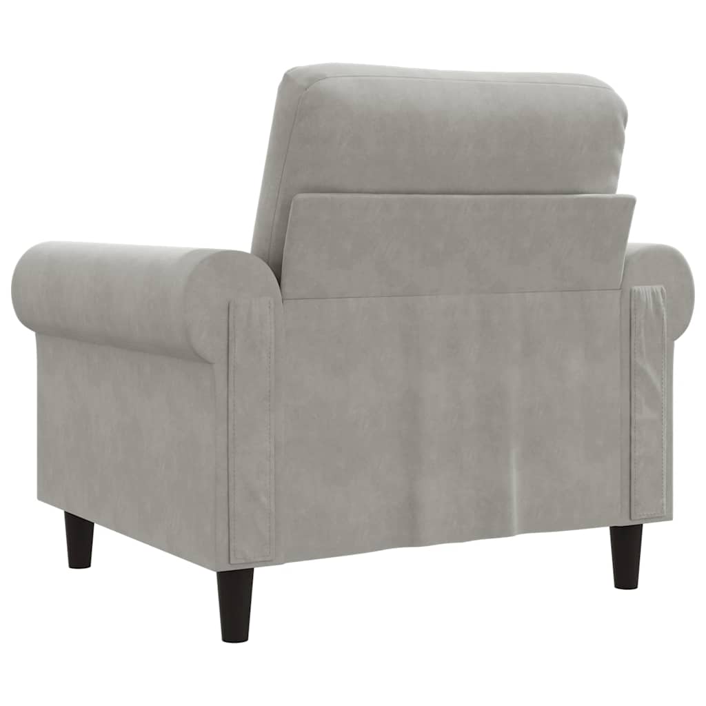 vidaXL Fotel, jasnoszary, 60 cm, obity aksamitem