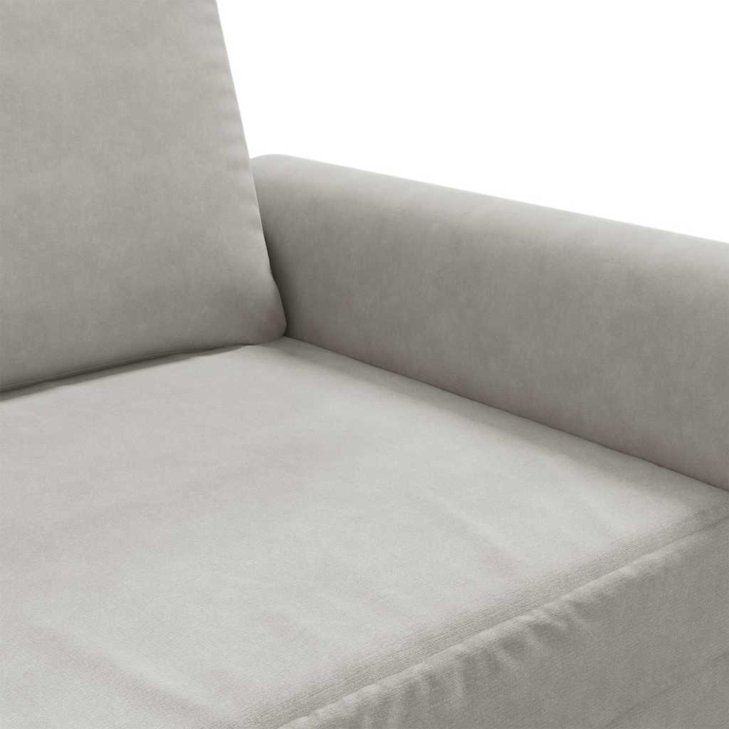 vidaXL Fotel, jasnoszary, 60 cm, obity aksamitem