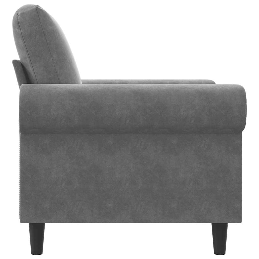 vidaXL Fotel, ciemnoszary, 60 cm, obity aksamitem