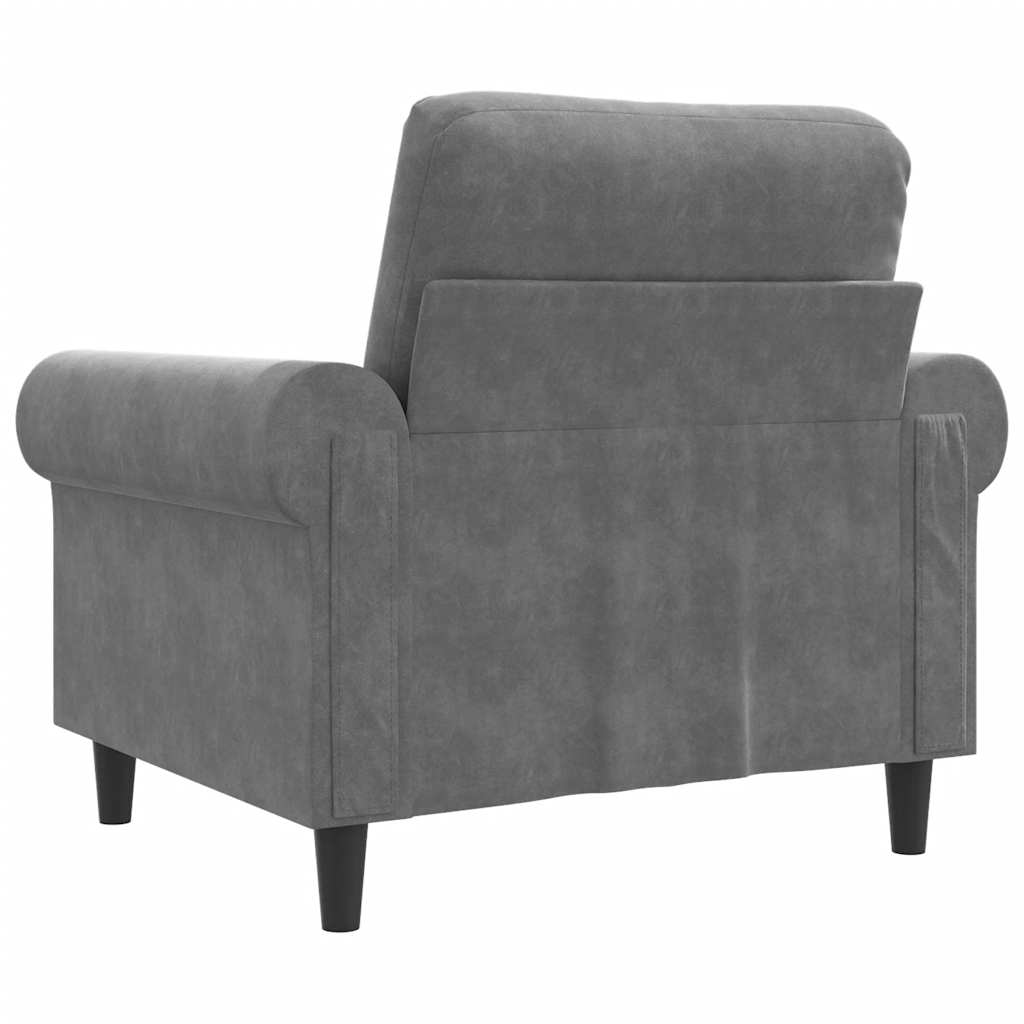 vidaXL Fotel, ciemnoszary, 60 cm, obity aksamitem