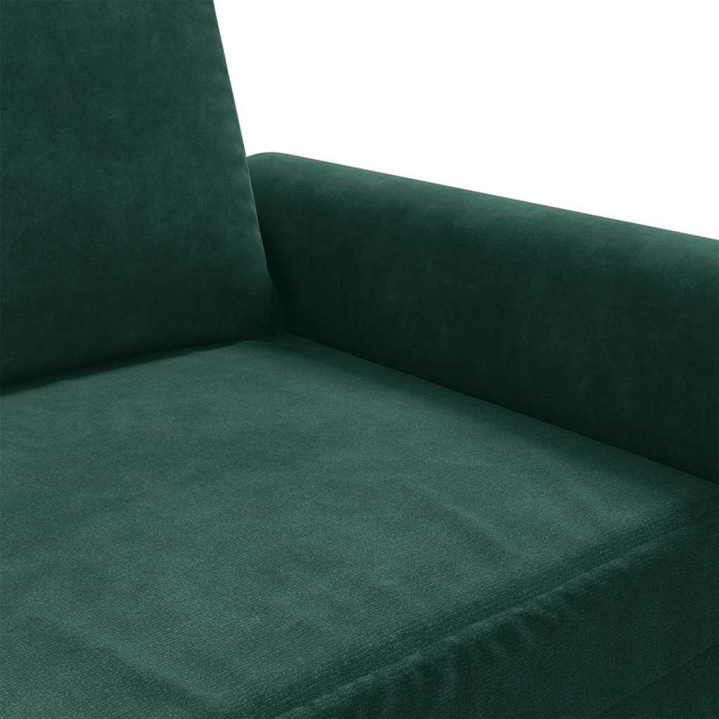 vidaXL Fotel, ciemnozielony, 60 cm, obity aksamitem