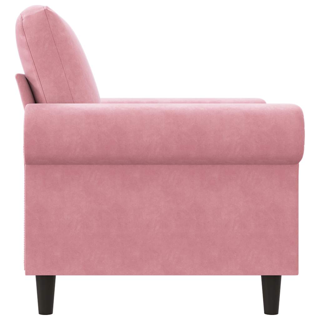 vidaXL Fotel, różowy, 60 cm, obity aksamitem